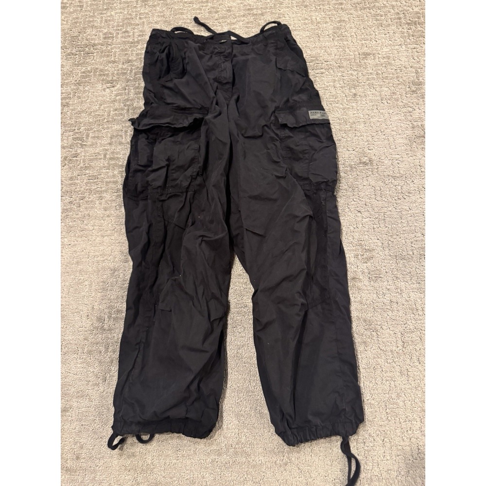Superdry Parachute Cargo Black Baggy Pants Vintage Style Small/Medium (D)